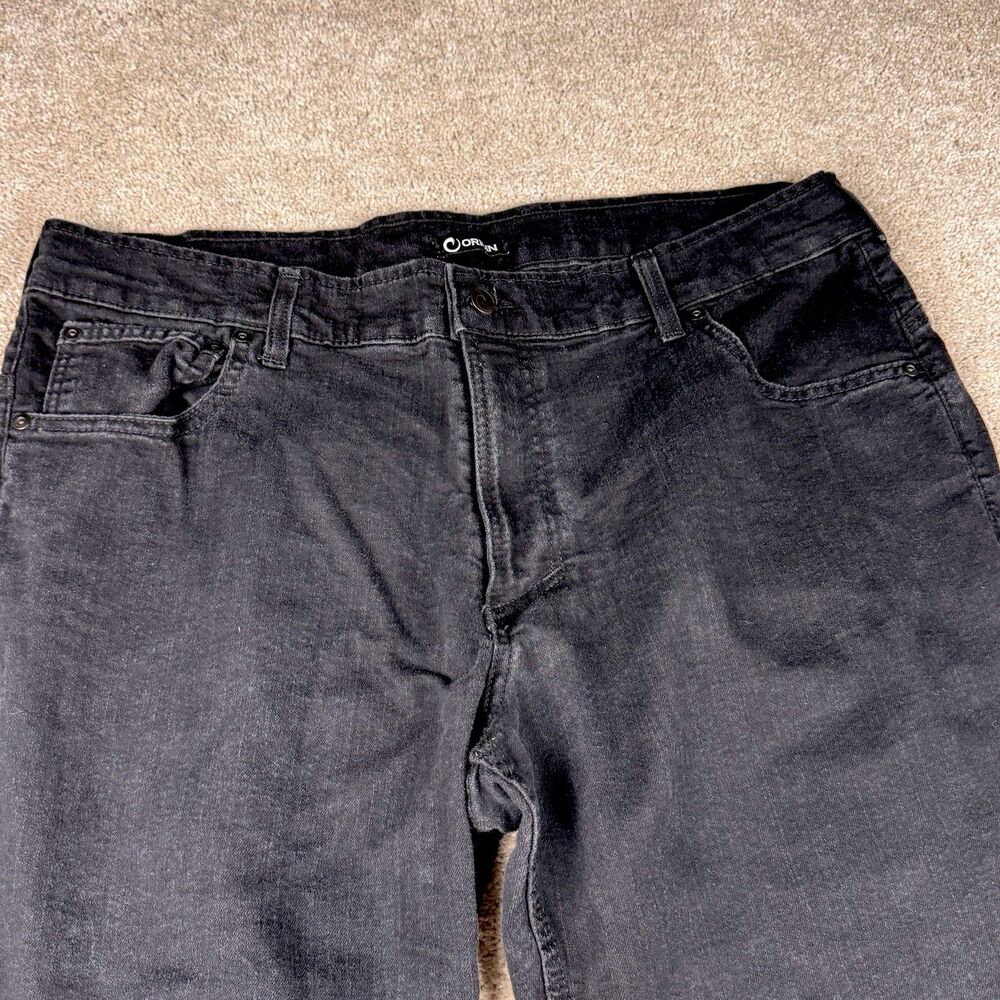 Origin USA Delta 68 Jeans Men 38x32 Relaxed Flex Stretch Black Denim Made In USA